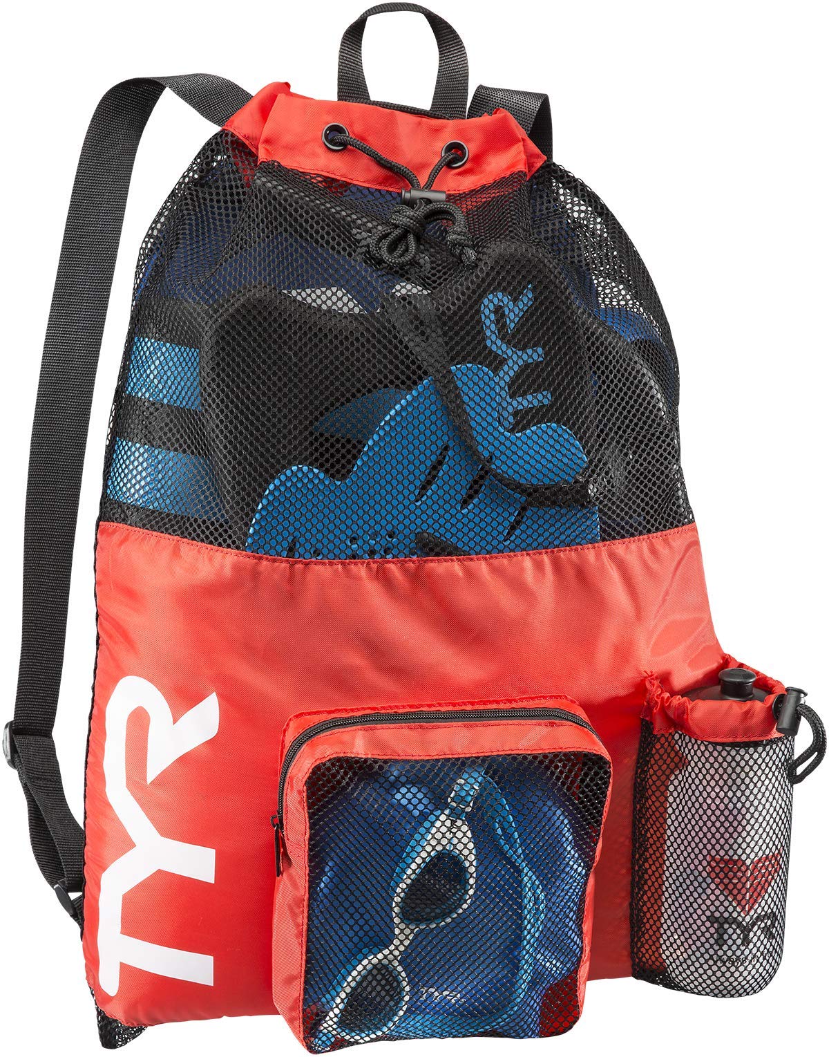 TYR Big Mesh Mummy Backpack For Wet Swimming, Gym, and Workout Gear, Pink