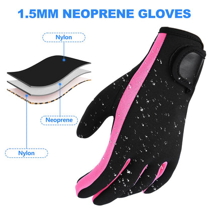 Micosuza Neoprene 1.5mm Five Finger Dive Gloves