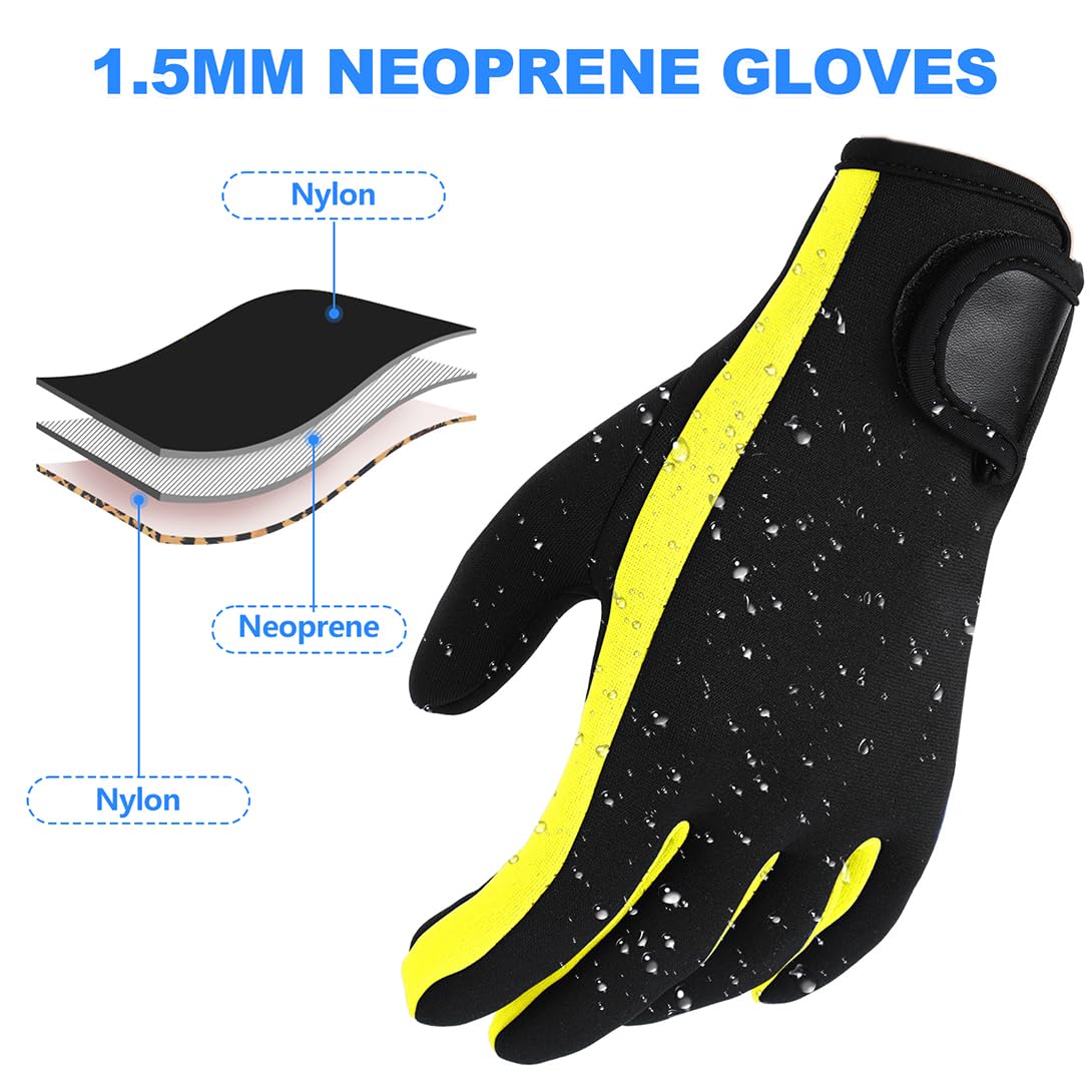 Micosuza Neoprene 1.5mm Five Finger Dive Gloves