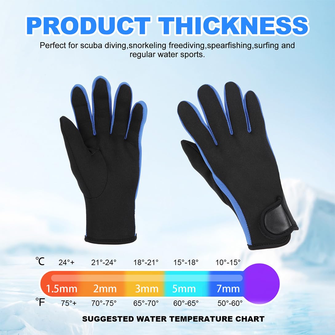 Micosuza Neoprene 1.5mm Five Finger Dive Gloves
