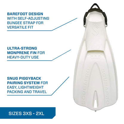 SCUBAPRO GO Travel Scuba Diving Fin for Snorkeling and Swimming, Open Heel Strap