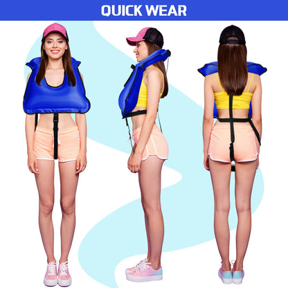 Jerify 4 Pcs Inflatable Swim Vest for Adults Portable Swim Vest Jackets Adjustable Diving Jackets for Adult Swimming Diving