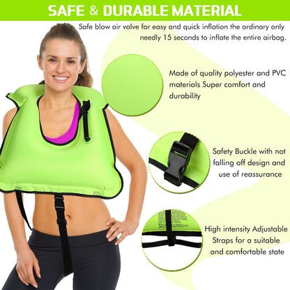 Jerify 4 Pcs Inflatable Swim Vest for Adults Portable Swim Vest Jackets Adjustable Diving Jackets for Adult Swimming Diving