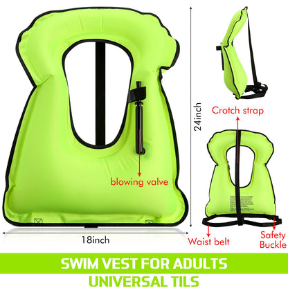 Jerify 4 Pcs Inflatable Swim Vest for Adults Portable Swim Vest Jackets Adjustable Diving Jackets for Adult Swimming Diving