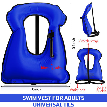 Jerify 4 Pcs Inflatable Swim Vest for Adults Portable Swim Vest Jackets Adjustable Diving Jackets for Adult Swimming Diving