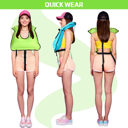 Jerify 4 Pcs Inflatable Swim Vest for Adults Portable Swim Vest Jackets Adjustable Diving Jackets for Adult Swimming Diving