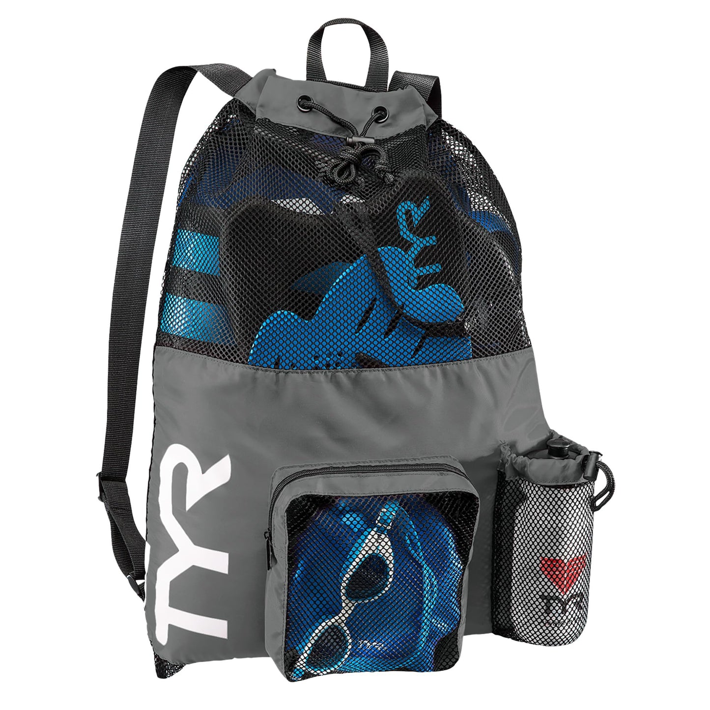 TYR Big Mesh Mummy Backpack For Wet Swimming, Gym, and Workout Gear, Pink
