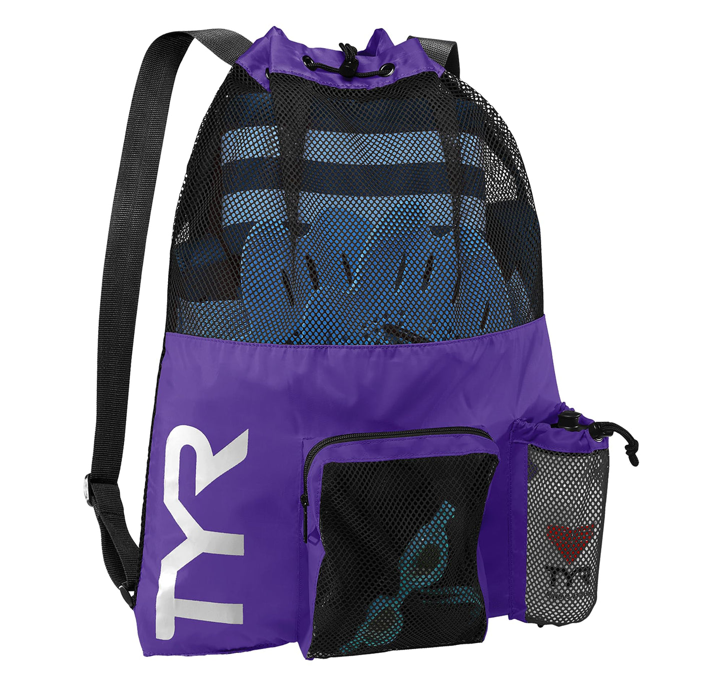 TYR Big Mesh Mummy Backpack For Wet Swimming, Gym, and Workout Gear, Pink