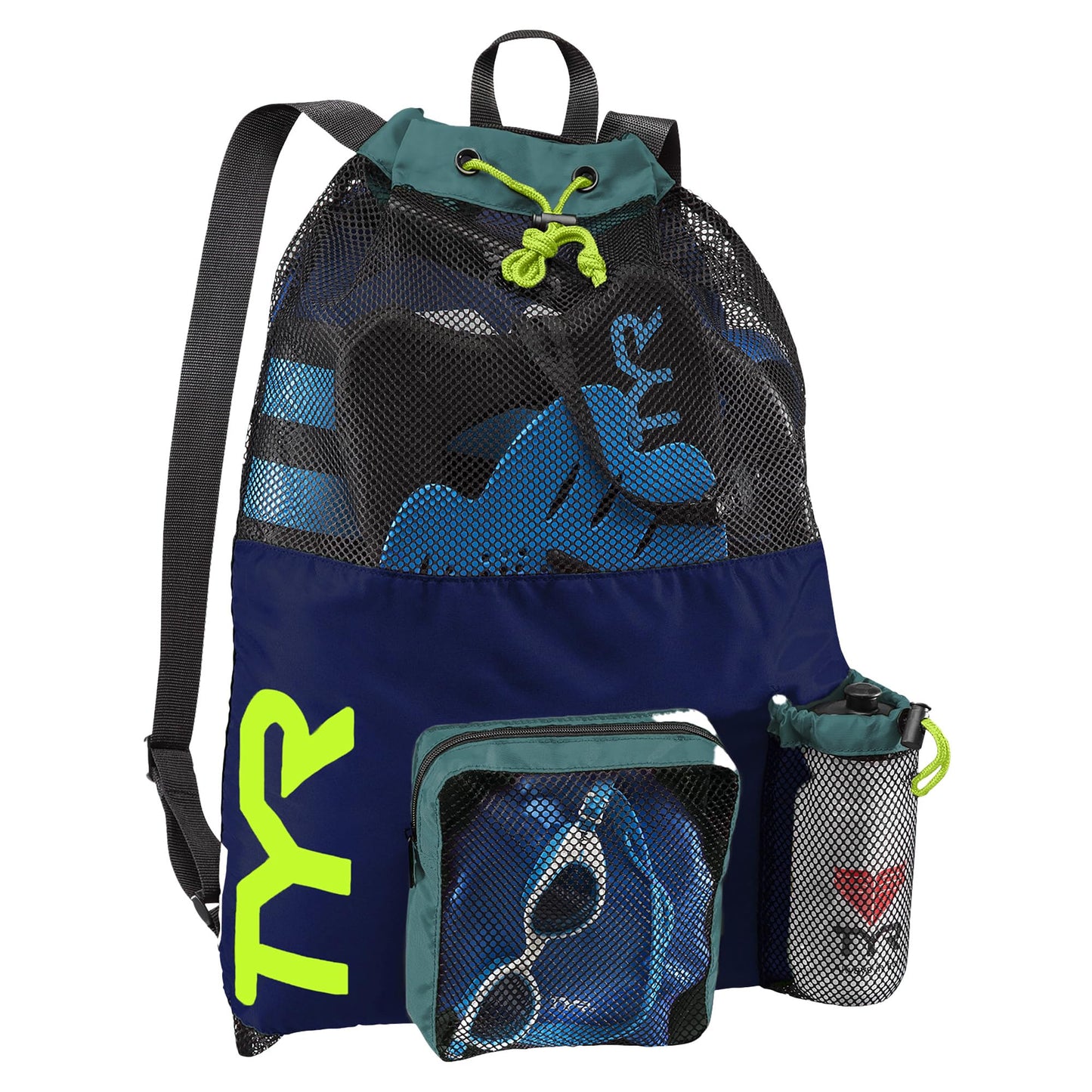 TYR Big Mesh Mummy Backpack For Wet Swimming, Gym, and Workout Gear, Pink
