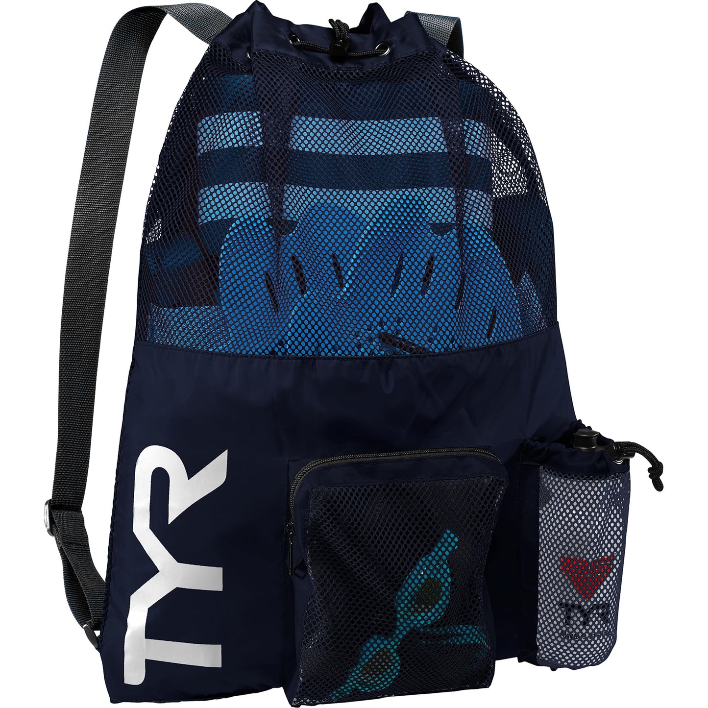 TYR Big Mesh Mummy Backpack For Wet Swimming, Gym, and Workout Gear, Pink