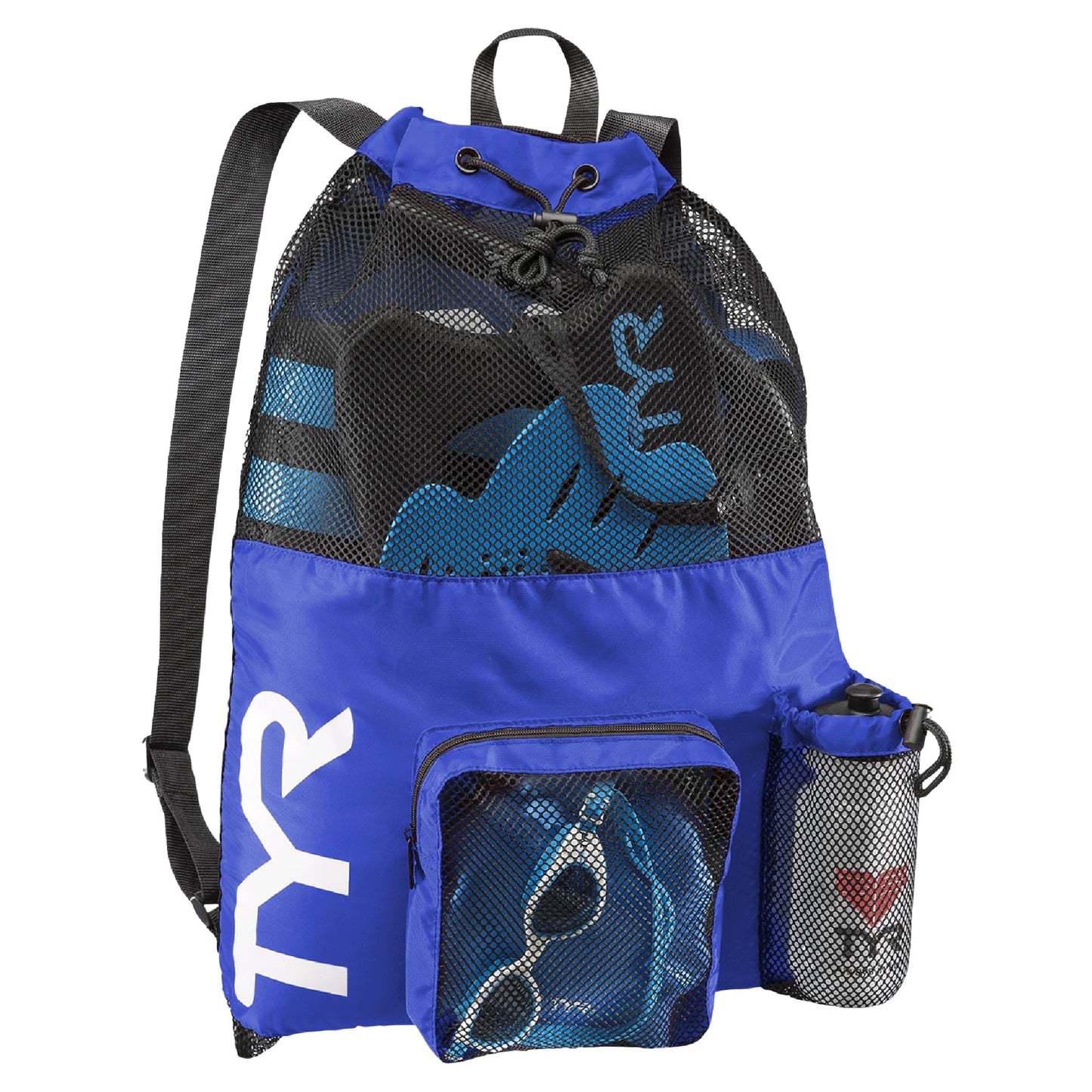 TYR Big Mesh Mummy Backpack For Wet Swimming, Gym, and Workout Gear, Pink