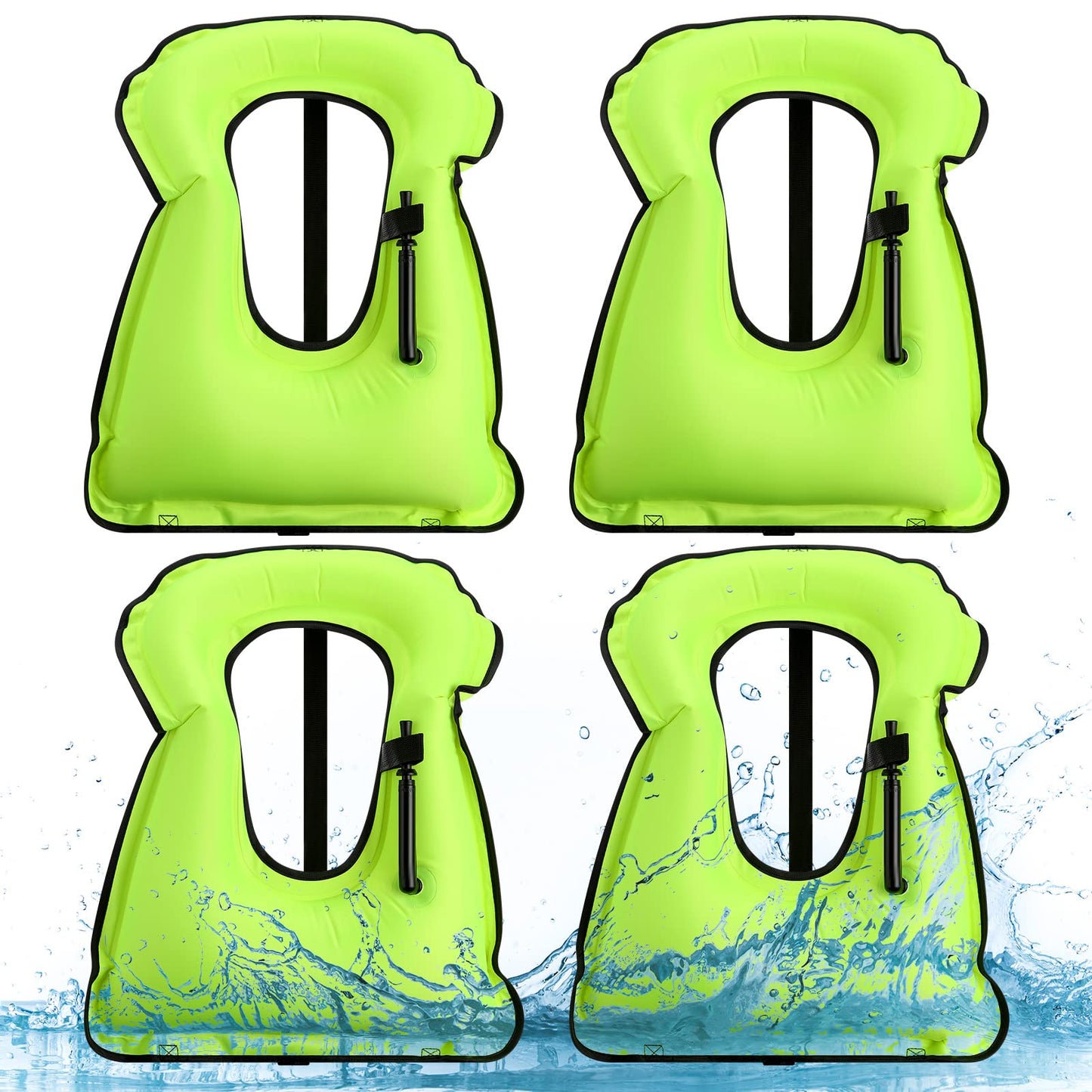 Jerify 4 Pcs Inflatable Swim Vest for Adults Portable Swim Vest Jackets Adjustable Diving Jackets for Adult Swimming Diving