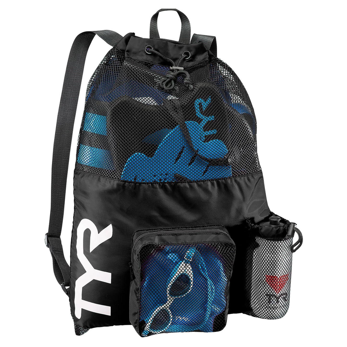 TYR Big Mesh Mummy Backpack For Wet Swimming, Gym, and Workout Gear, Pink