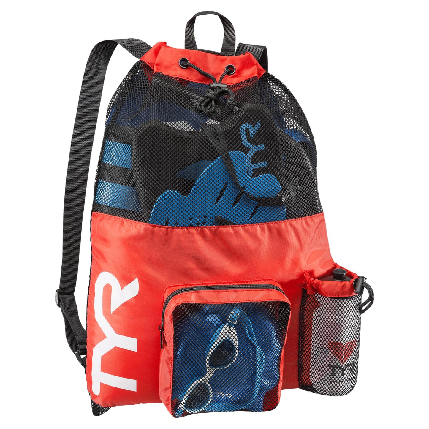 TYR Big Mesh Mummy Backpack For Wet Swimming, Gym, and Workout Gear, Pink
