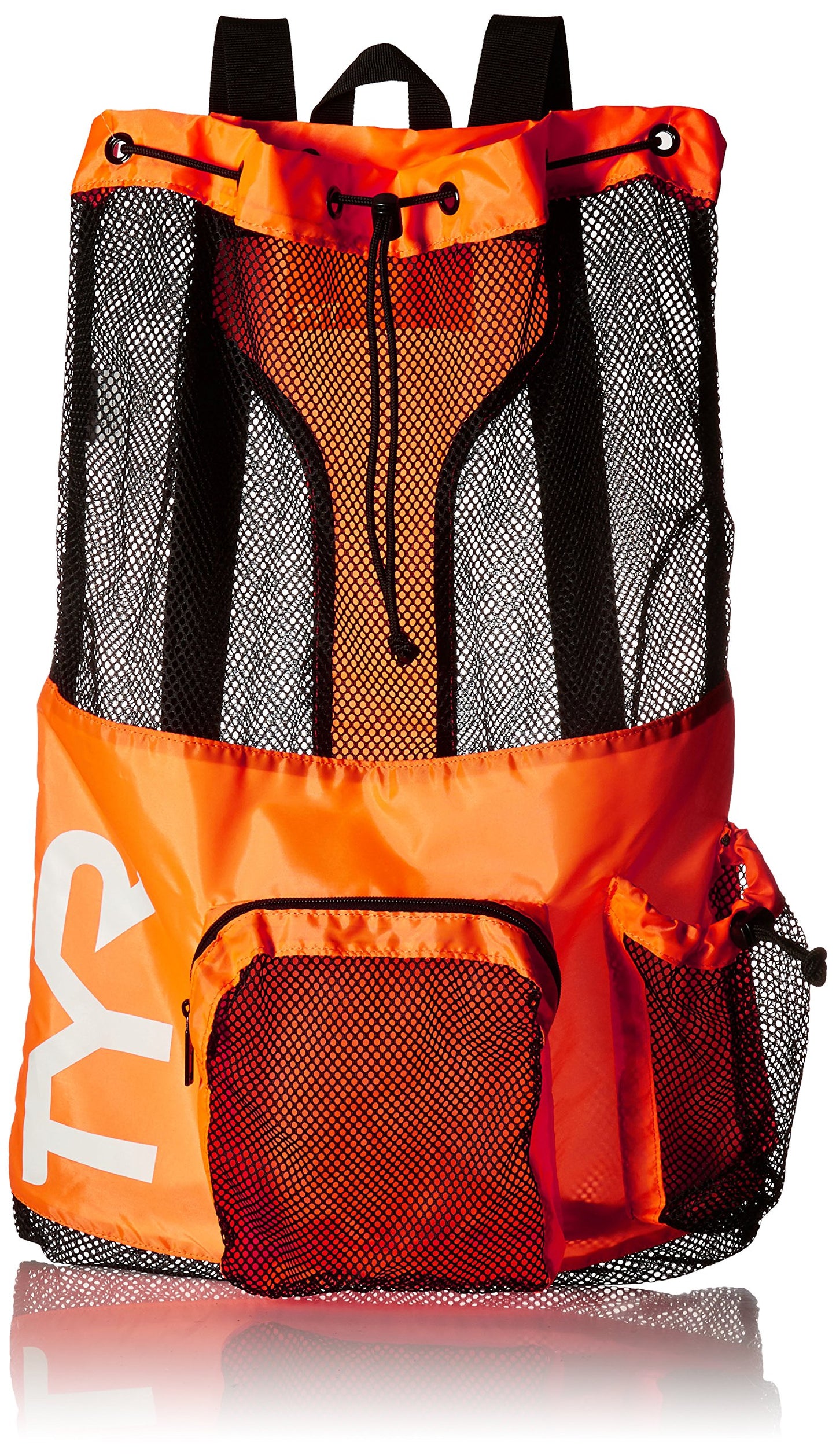 TYR Big Mesh Mummy Backpack For Wet Swimming, Gym, and Workout Gear, Pink